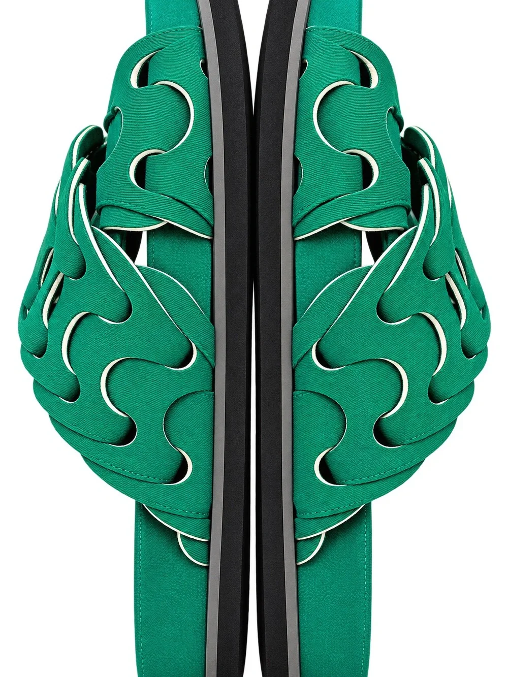 rag & bone Green Wavy Strap Slide Sandals